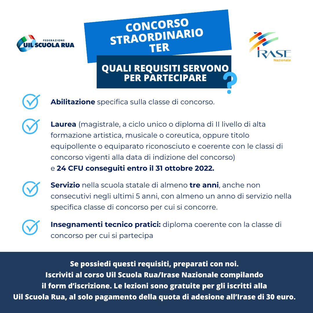 PREPARAZIONE AL CONCORSO STRAORDINARIO TER 